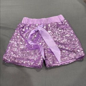 Sparkling Purple Sequin Kids Shorts